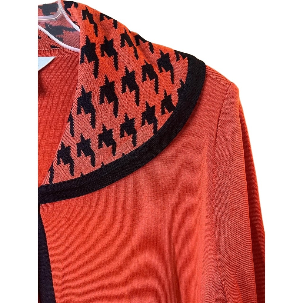 Misook Red Open Front Houndstooth Collar Unstruct… - image 3